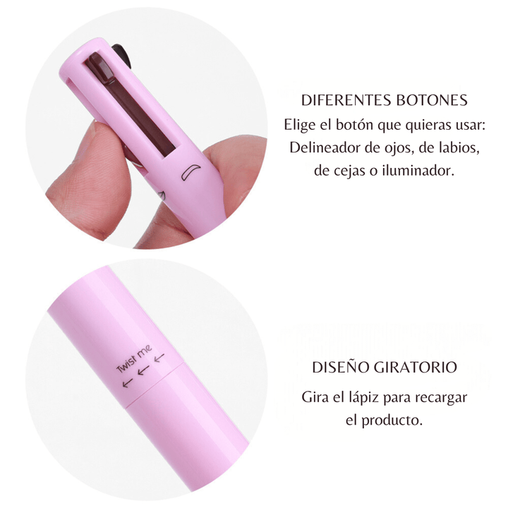 LÁPIZ MAKE UP PRO 4 EN 1 - PROFESIONAL